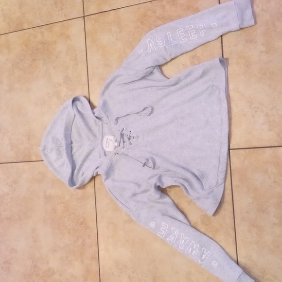 Cotton:On "Awake / Asleep" Grey Pull Over Lace Up Hoody - Picture 3 of 9